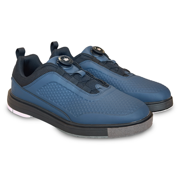 Brunswick Fusion Steel Blue bowling shoes three-quarter view