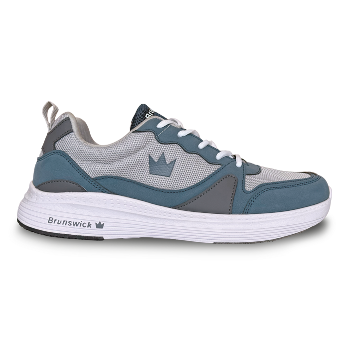 Brunswick Outback Grey Blue bowling shoe side view