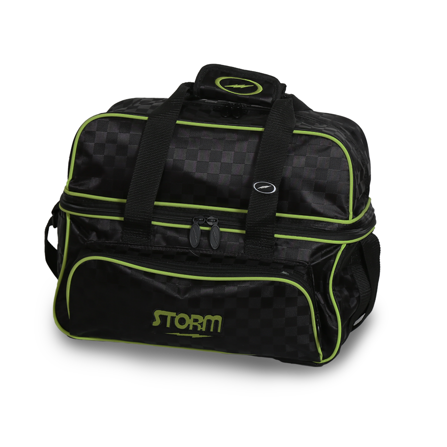 2 Ball Deluxe Tote Bag (Checkered Black/Lime)