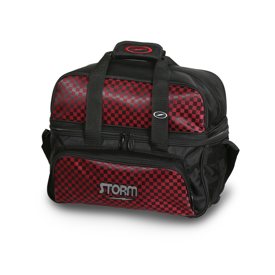 2 Ball Deluxe Tote Bag (Black/Checkered Red)