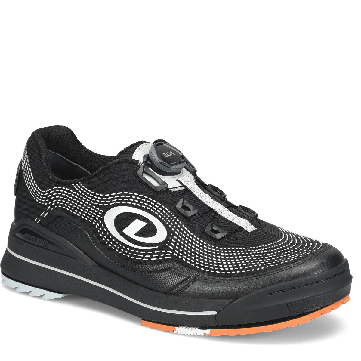 Dexter SST X ExJ EJ Tackett Pro Model Black men's bowling shoes – angled side view