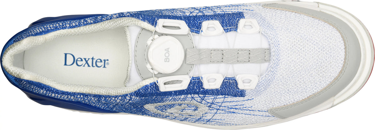 Dexter T.H.E 9 Techknit Blue/White bowling shoe top view