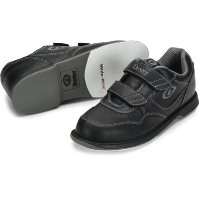 Dexter V-Strap black bowling shoes pair
