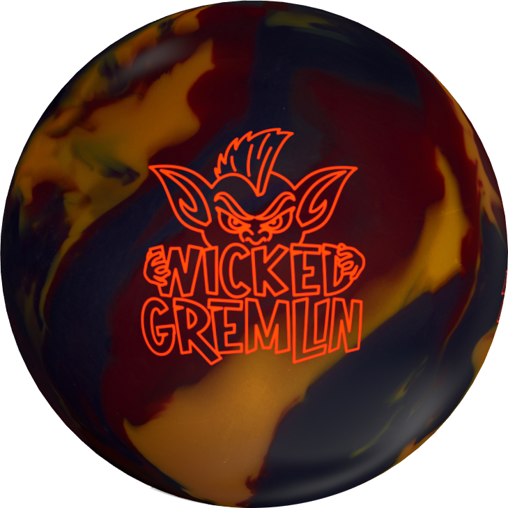 Roto Grip Wicked Gremlin bowling ball in citrine, red, and purple