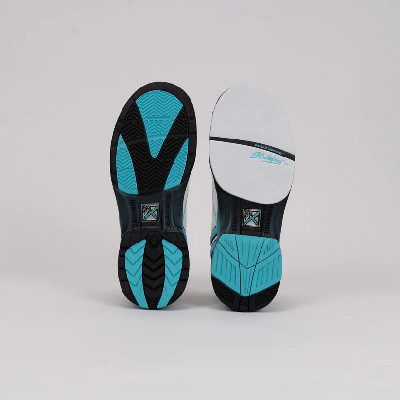 KR Strikeforce Starr White/Black/Teal Womens RH WIDE WIDTH Bowling Shoes
