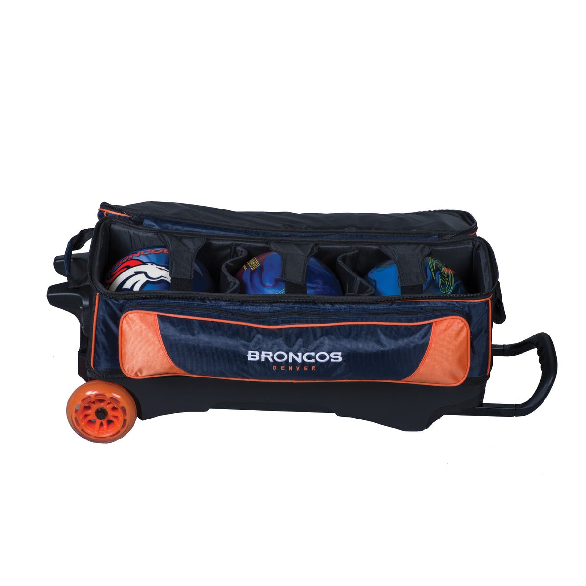 KR Strikeforce Denver Broncos NFL Triple Roller Bowling Bag