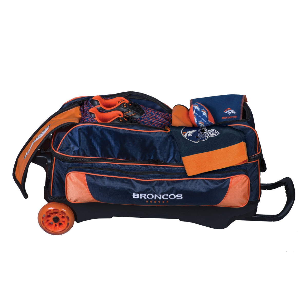 KR Strikeforce Denver Broncos NFL Triple Roller Bowling Bag