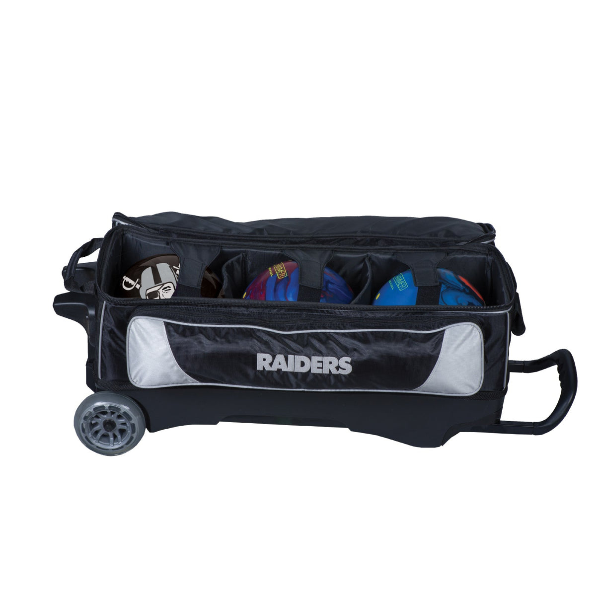KR Strikeforce Raiders NFL Triple Roller Bowling Bag