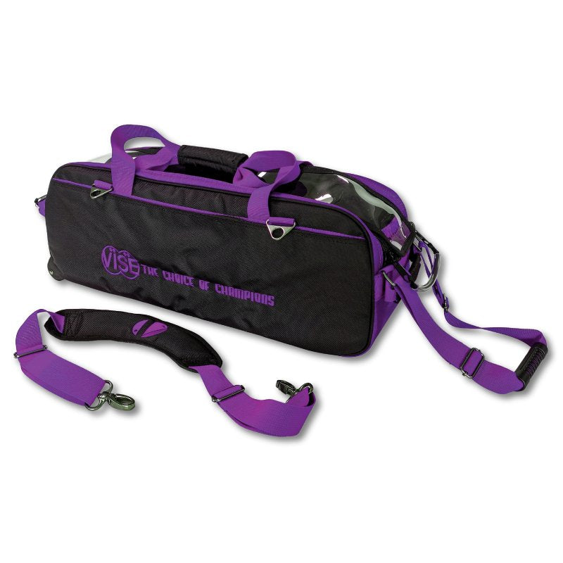 Vise 3 Ball Clear Top Tote Roller – Black/Purple