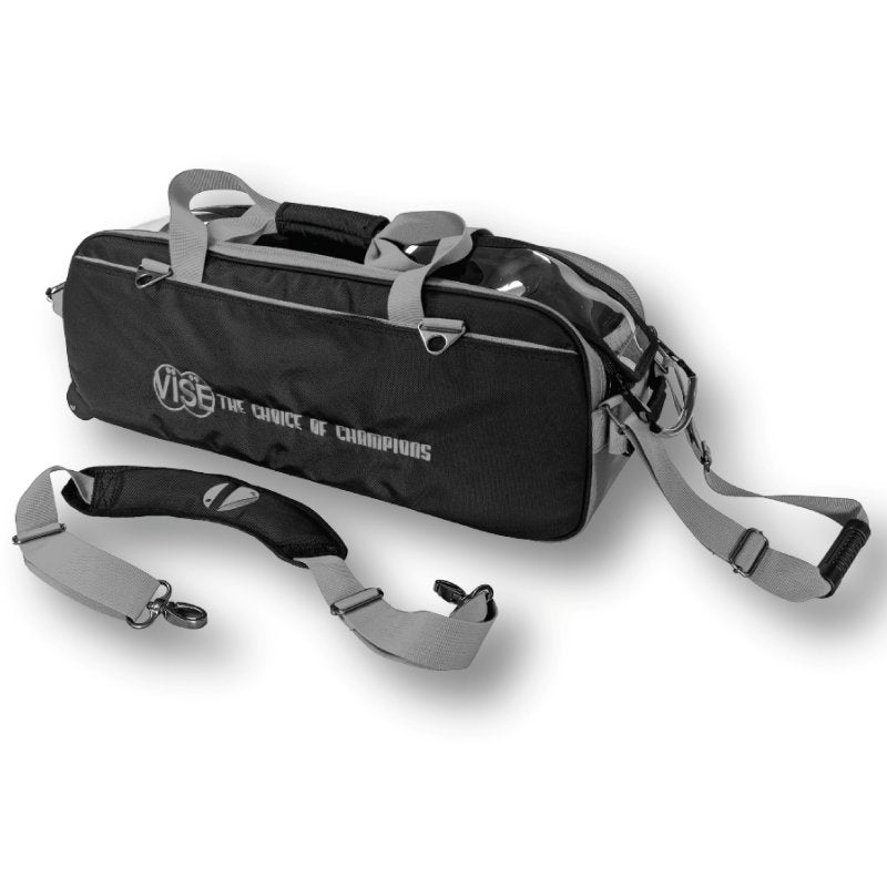 Vise 3 Ball Clear Top Tote Roller – Black/Silver