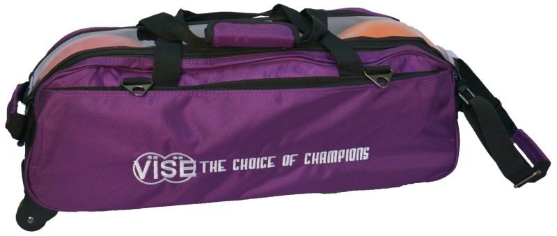 Vise 3 Ball Clear Top Tote Roller – Purple