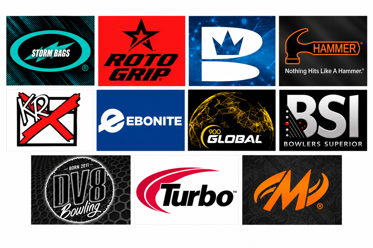 3 Ball Tournament Bags – bowling bag brand logo montage