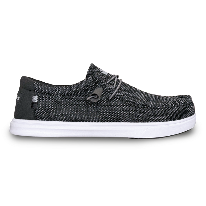 Brunswick Hero Black Knit bowling shoe side view