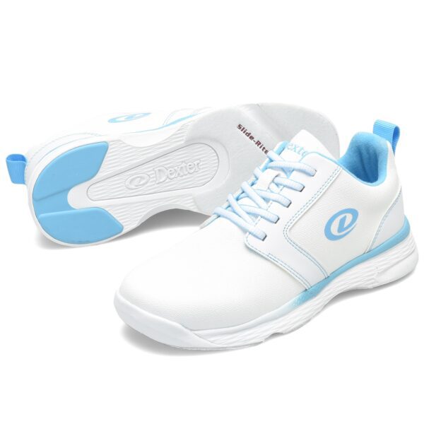 Womens Dexter Raquel LX (White/Blue) - WIDE WIDTH