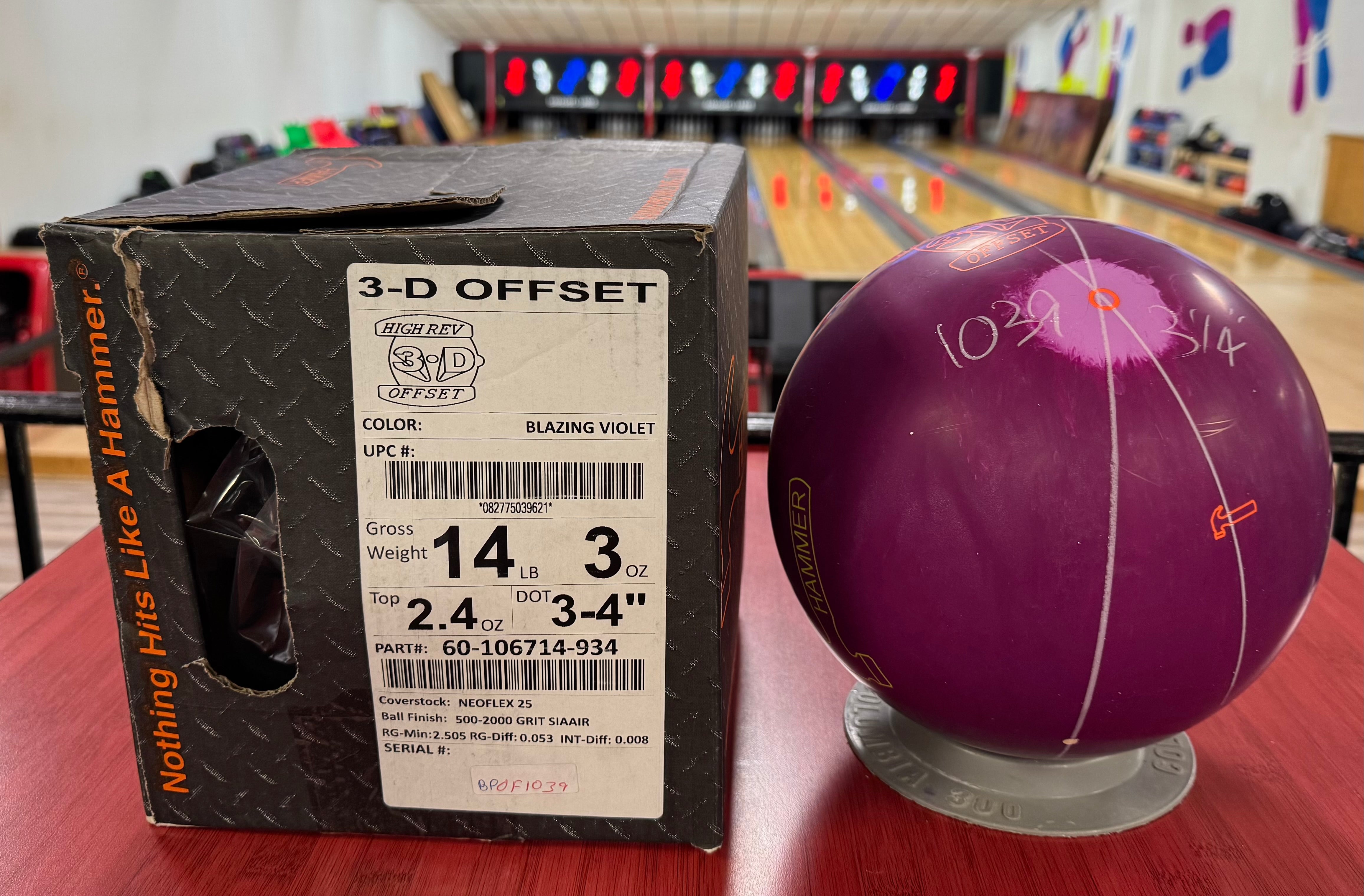 Hammer 3-D Offset - 14 or 15lbs Only - Choose your ball