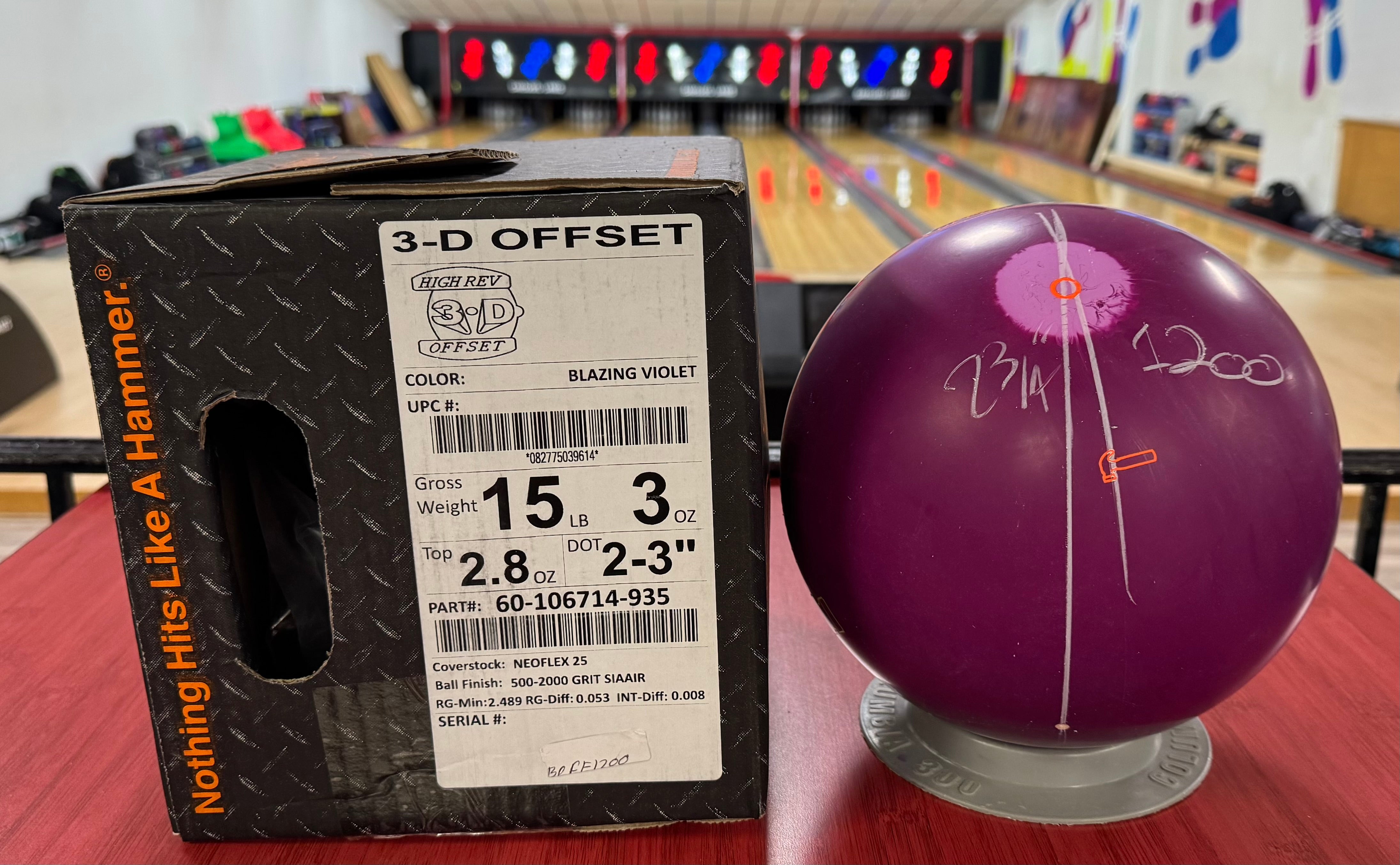 Hammer 3-D Offset - 14 or 15lbs Only - Choose your ball