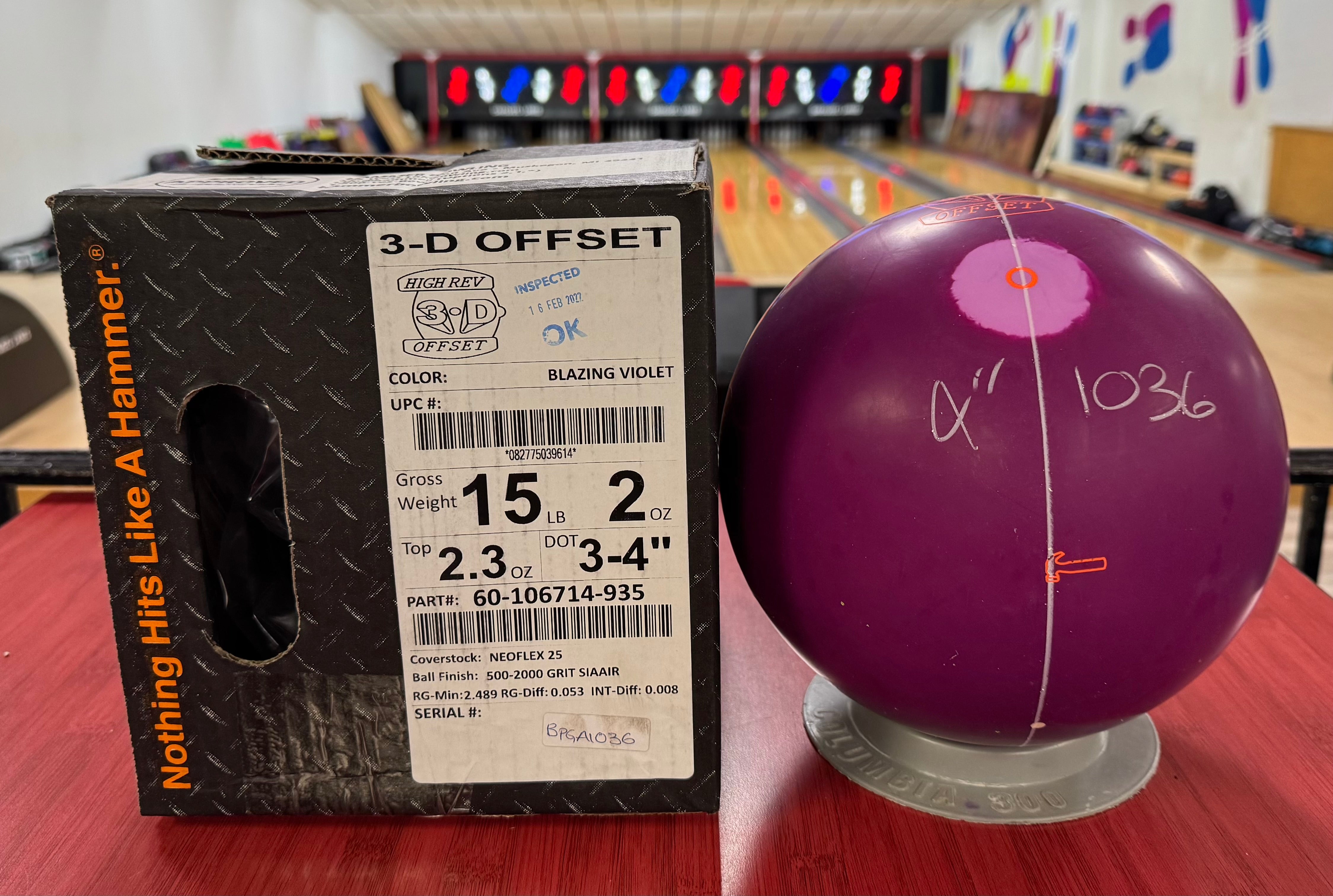 Hammer 3-D Offset - 14 or 15lbs Only - Choose your ball