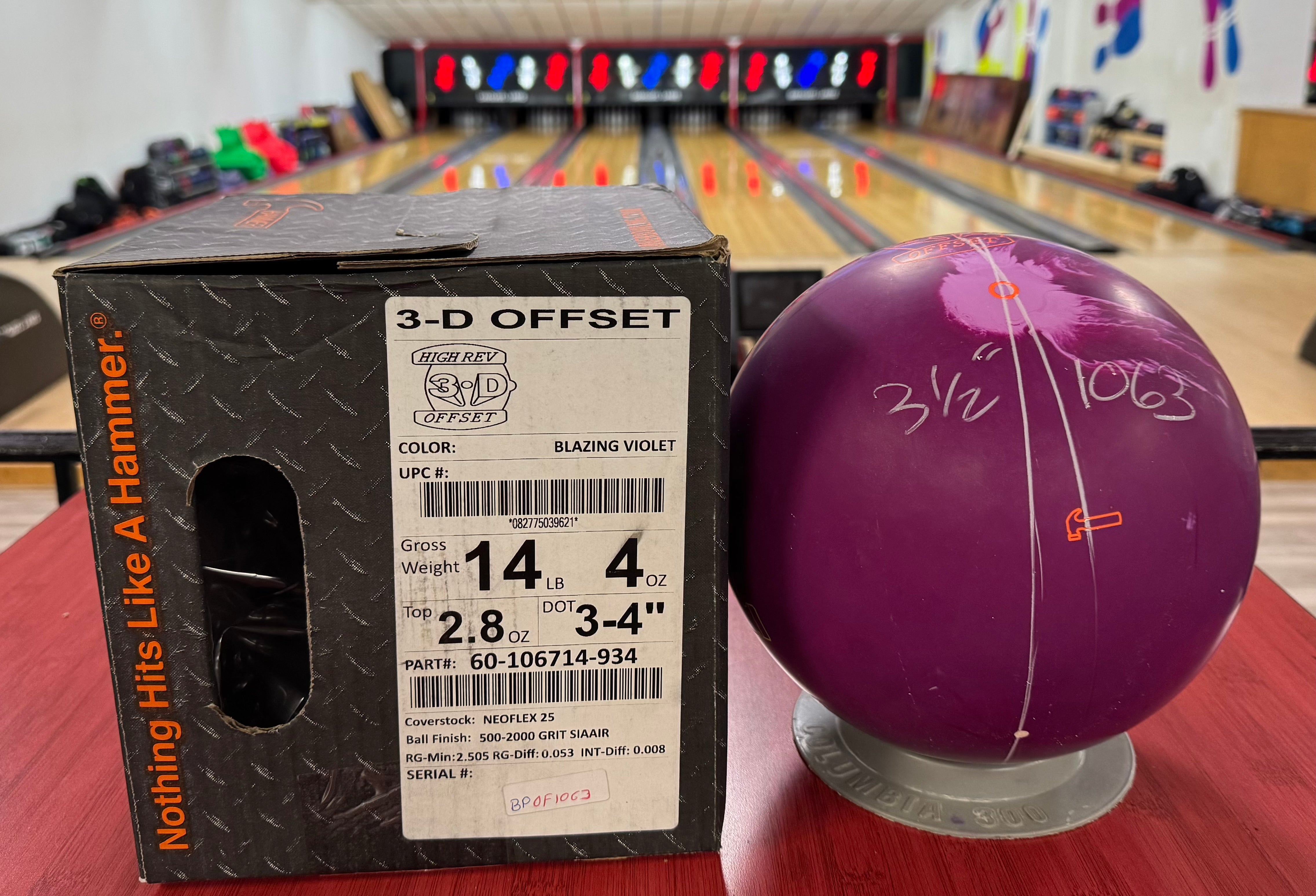 Hammer 3-D Offset - 14 or 15lbs Only - Choose your ball
