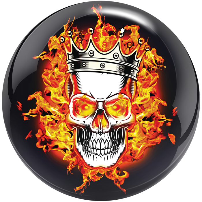 Flaming Skull bowling ball