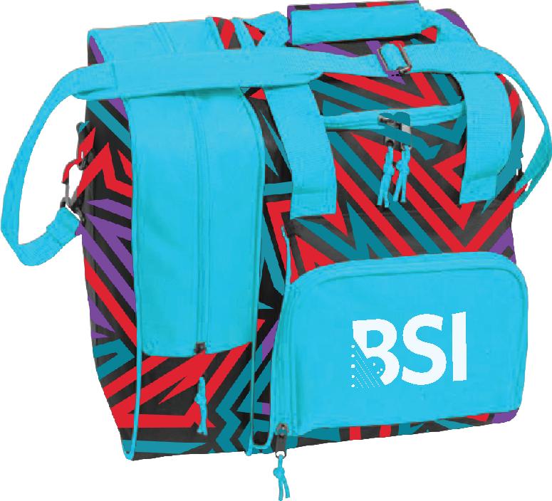 BSI Deluxe Single Tote Teal/Purple/Red Bowling Bag