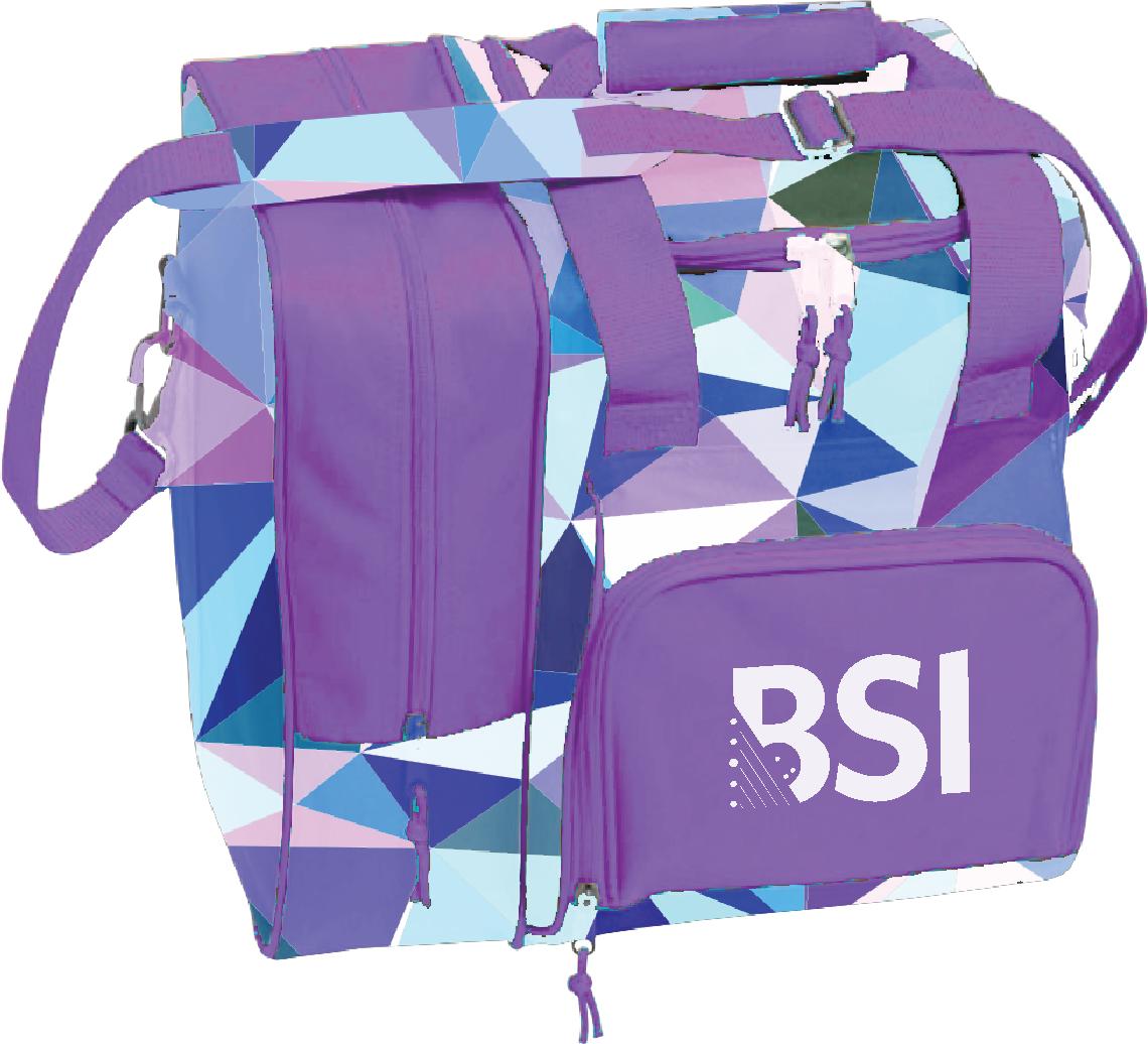 BSI Deluxe Single Tote Pink/Purple Triangles Bowling Bag