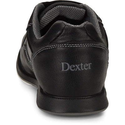 Dexter V-Strap black bowling shoe heel detail