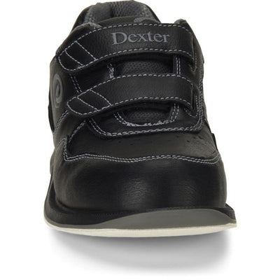 Dexter V-Strap black bowling shoe toe detail