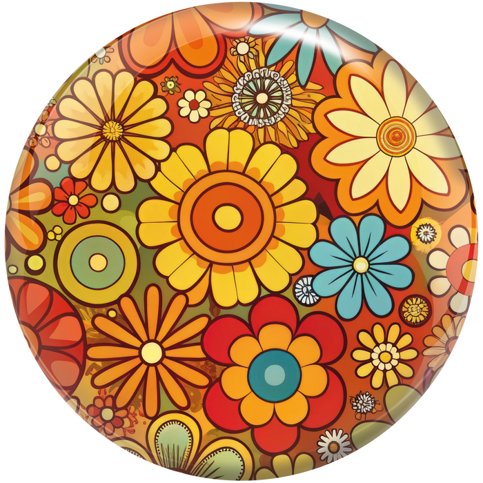 Retro Flowers bowling ball