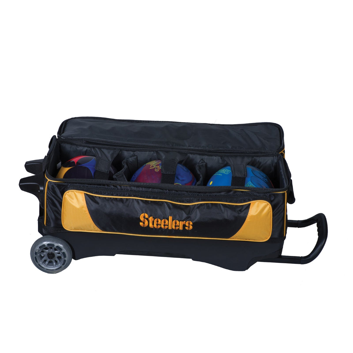 KR Strikeforce Pittsburgh Steelers NFL Triple Roller Bowling Bag