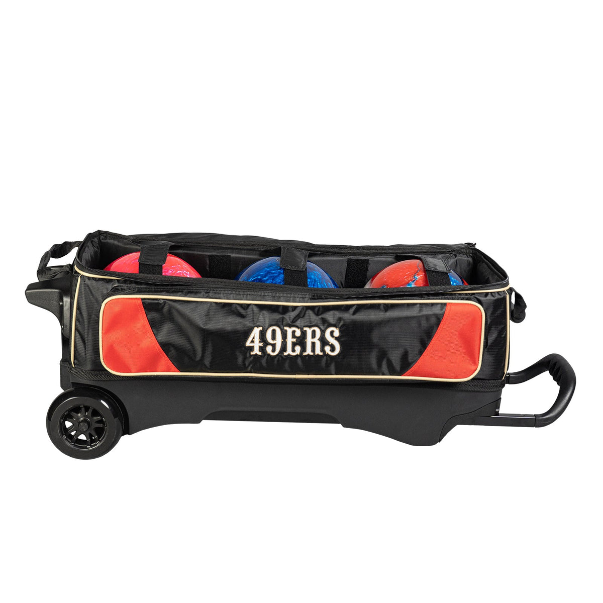 KR Strikeforce San Francisco 49ers NFL Triple Roller Bowling Bag