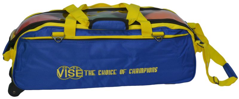 Vise 3 Ball Clear Top Tote Roller – Blue/Yellow