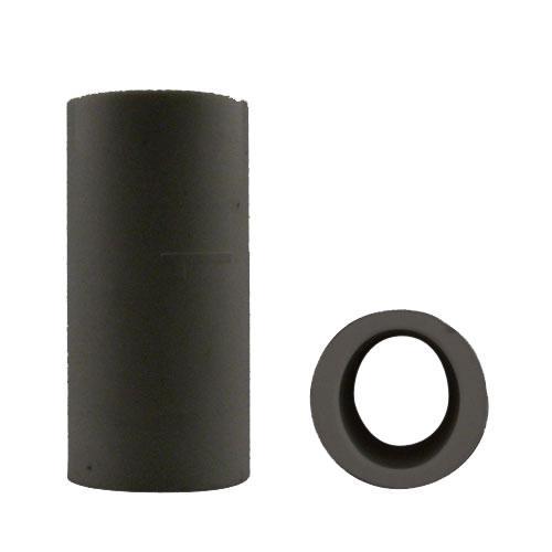 Vise black oval thumb insert, side and end views
