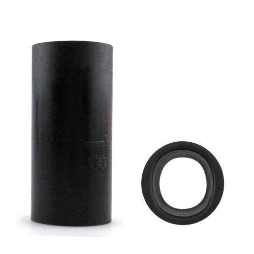 Vise Pro V2 black oval thumb insert, side and end views